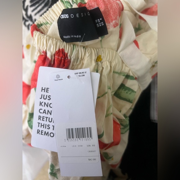 ASOS Design Halter Mini Sundress with Strappy Back in Cherry print - Size 6 - Picture 9 of 9